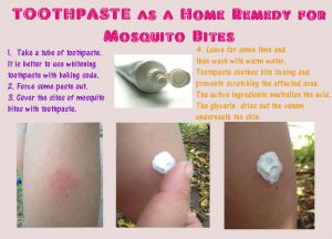 Toothpaste to treat mosquito bites